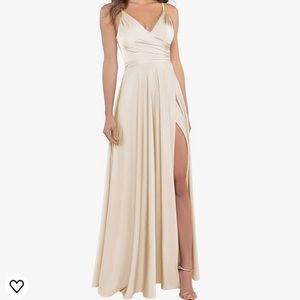 Champagne color brides maid dress size 6.